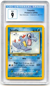 CGC 9 MINT Totodile Neo Genesis 1st Edition Pokemon 2000 WOTC 80/111 -00 - Picture 1 of 2