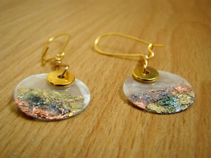 Earrings, handmade, ice resin, jewelry - Picture 1 of 5