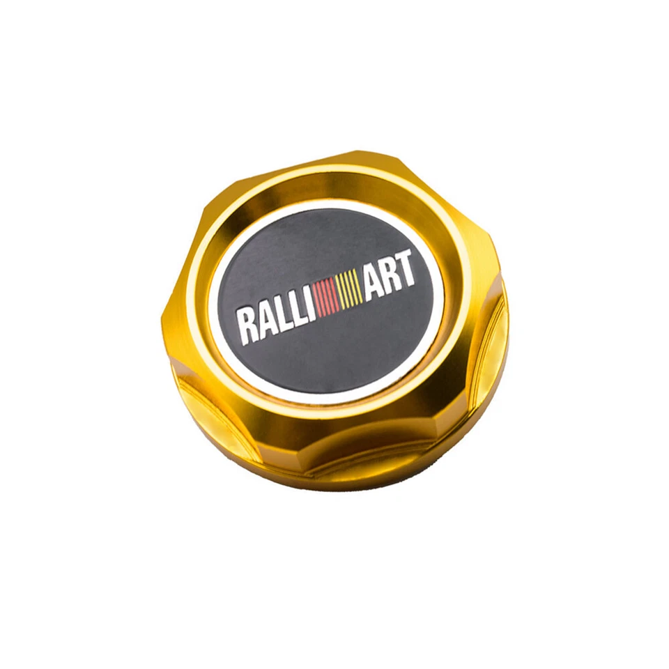 Tapa de llenado de aceite de coche de metal dorado Ralliart cubierta de sumidero modificada para motor de carreras 1 pieza Foto 1 de 4