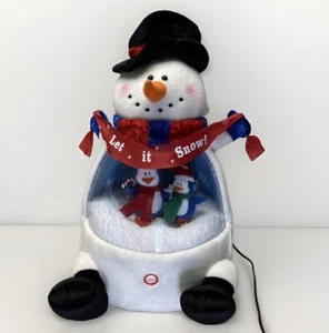 Gemmy Globo de Nieve Amigos Muñeco de Nieve 16" Animado Decoración Vacacional - Funciona - Ver Video - Imagen 1 de 13