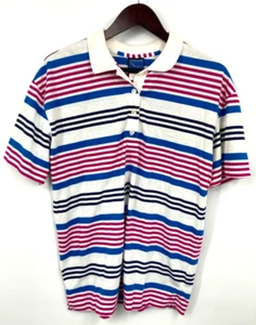 VINTAGE 70s 80s Jantzen Striped Multicolor Polo Shirt - Large - Excellent! USA - Picture 1 of 5