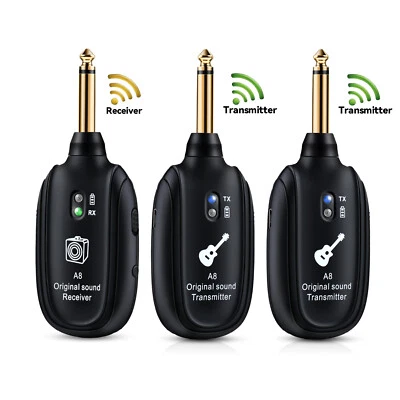INGPARTNER UHF Wireless Guitar System Dual Transmitter & 1Receiver for Electric Guitar Bass