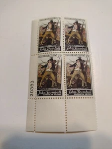 US #1361 Plattenblock von 4, 6 ¢. "JOHN TRUMBULL ""SCHLACHT VON BUNKER HILL" - Bild 1 von 2
