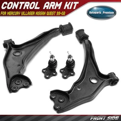 4x Front Control Arm w/ Ball Joints for Mercury Villager Nissan Quest 1999-2002 - Image 1 of 4