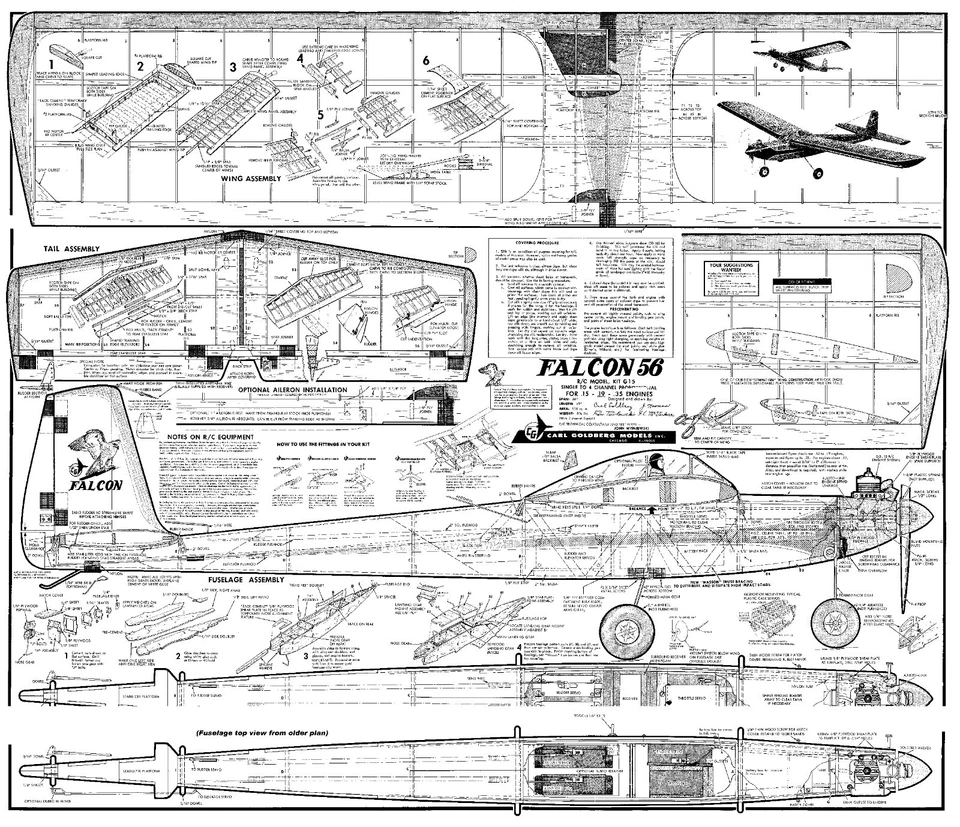 Carl Goldberg Falcon 56 mk1 model plan - Image 1 of 1