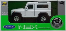 LAND ROVER DEFENDER WHITE 1:34-1:39 WELLY METAL CAR NIB