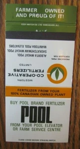 FARM IMPLEMENT: POOL ELEVATOR (ALBERTA, MANITOBA & SASKATCHEWAN) MATCHBOOK -F8 - Picture 1 of 1