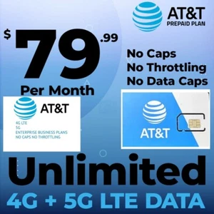 AT&T Unlimited Data Plan Karta SIM 4G LTE 5G Hotspot Business Enterprise - Zdjęcie 1 z 7