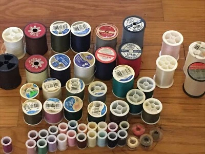 MIXED LOT of 54 Sewing Threads Silks Various Lengths Colors Brands Coats & Clark - Image 1 of 4