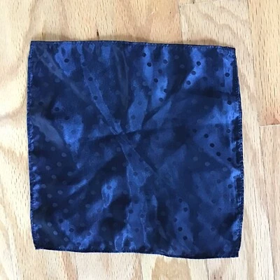 复古男式海军波尔卡多印花口袋方形头巾手帕 9-1/2 — 第 1/4 张图片