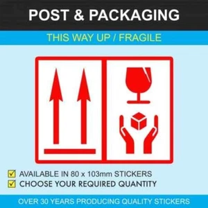 This Way Up / Fragile Packaging Stickers (without words) - Picture 1 of 6