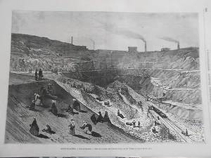 Gravure 1869 - Mines de Silésie Gite de Scherlei - Imagen 1 de 1