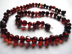 Natural Dark Cherry Beads BALTIC AMBER Necklace 24'' - Picture 1 of 2