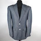 William Hunt 100% Linen Men's Blazer Size 50 / Large L Blue Stripe Summer Casual