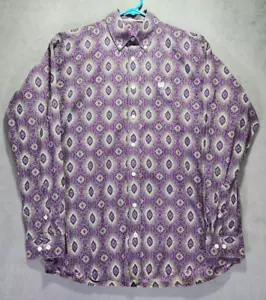 Cinch Mens Shirt Purple Large Geometric Button Western Cowboy Rodeo Barn Chore - Picture 1 of 10