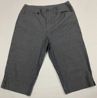 Vintage White Stag Charcoal Stripe Capri Pants Women's Size 8 - Image 1 of 4