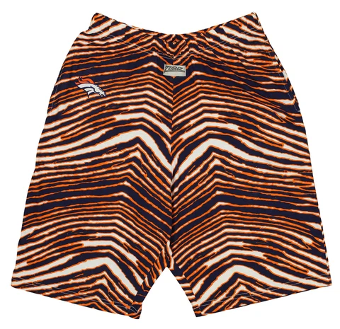 Zubaz NFL Men's Denver Broncos Lounge Zebra Print Shorts Cover
