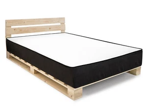 Palettenbett Massivholzbett mit Matratze PALETTI +KT +MOODY Fichte natur 120x200 - Bild 1 von 10