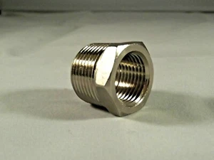 Airbrush thread Adaptor Reducer Male 3/8 Bsp to 1/4"Bsp Female Nickel plated Bra - Picture 1 of 1