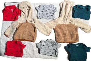 Carter’s Size 3 Month Lot 16 Matching Baby Infant Boy Clothing Twin Bodysuit GUC - Picture 1 of 7