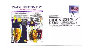 Joseph Biden Panda Cachets 2021, cancelación pictórica, portada del día de la inauguración - Imagen 1 de 1