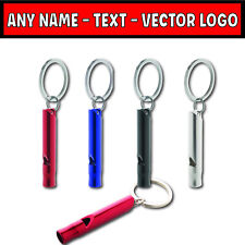 Metal whistle in 4 different colours can be engraved with any name, text or logo