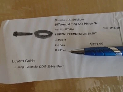 差速环和小齿轮前多曼适合 07-14 吉普牧马人 — 第 1/2 张图片