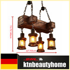 Decken Lampe Vintage Design Pendel Holz Balken Wohn Zimmer Gitter Hänge Leuchte