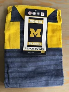 Nuovo asciugamano da bagno, bagno, spiaggia Wolverines University of Michigan 30 x 60 nuovo con etichette - Foto 1 di 3