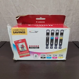 Canon 226 Kombipackung Tintenpatronen (BK/C/M/Y) & Fotopapier Original Neu - Bild 1 von 7