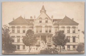 Castle Building Orphanage Bensenville IL RPPC Photo Postcard - Picture 1 of 2