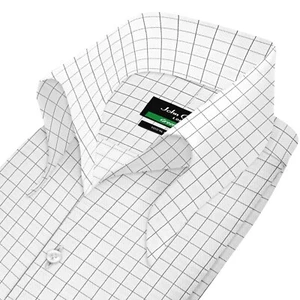 Weißes Baumwollhemd mit hohem Kragen und knopflosem Kragen für Herren groß offen Button Down - Bild 1 von 5