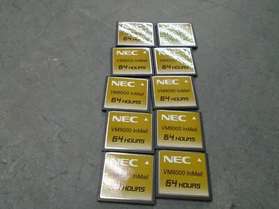 Lot of 10 NEC Univerge VM8000 InMail 64 HOUR CF cards - Image 1 of 2