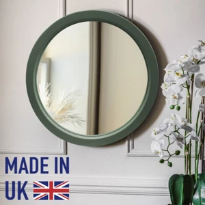 Farrow & Ball Duck Green Round Interior Design Modern Wall Mirror 60cm x 60cm - Picture 1 of 4