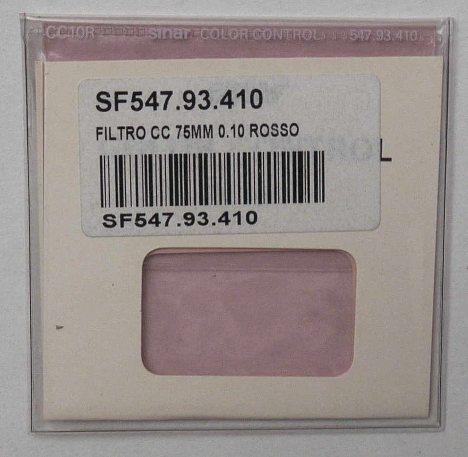PRL) SINAR COLOR CC10R ROSSO 75 mm RED 0.10 FILTRO FILTRE FILTER SF547.93.410 - Image 1 of 1