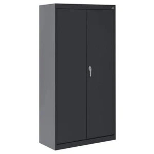 Sandusky Garage Cabinet 30" Fixed Shelves Keyed Entry Lockable Steel in Black - Picture 1 of 6