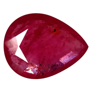 1.22 ct Five-star Pear Shape (9 x 7 mm) Pinkish Red Sapphire Genuine Stone - Picture 1 of 1