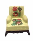 Vintage RENWAL Dollhouse Living Room Furniture Lt Green CHAIR Painted STENCILED