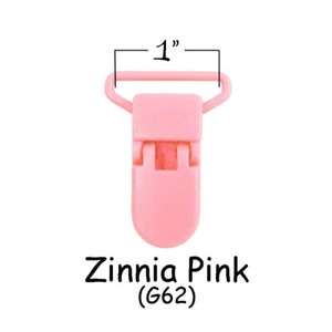 50 Strapsclips / Kunststoff Schnuller KAM Clips - 1" Zinnia Pink - plus Anleitung - Bild 1 von 3