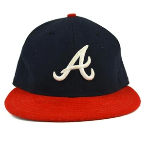 Cappello aderente New Era 59fifty Atlanta Braves 7 1/4 Cool Base autentico berretto su campo - Foto 1 di 6