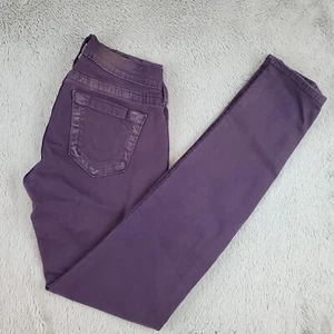 True Religion Casey Jeans Womens Sz 25 Purple Super Skinny Stretchy 28" Inseam - Picture 1 of 9