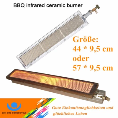 MARKENLOS Barbecue BBQ barbecue a gas infrarossi bruciatore laterale riscaldamento in ceramica metallo 44/57*9,5 cm