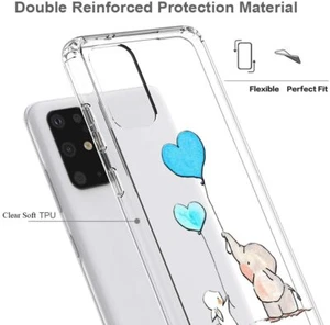 HUIYCUU Galaxy S20+ Plus Case Shockproof Anti-Slip Clear Bunny Elephant New 6.7" - Picture 1 of 5