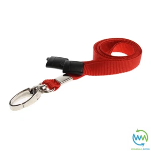 RED LANYARD ID Card NECK STRAP Holder METAL CLIP For BADGE Pass USB Keys Lot - Picture 1 of 3