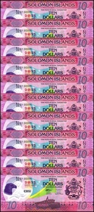 Solomon Islands 10 Dollars, 2023, P-39, UNC Commemorative, Polymer X 10 PCS - Picture 1 of 2