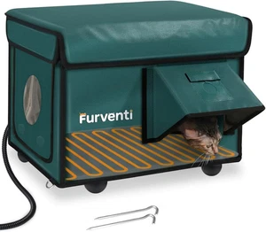 Beheiztes Katzenhaus für draußen im Winter, extrem isoliert & wetterfest, wilde Katze - Bild 1 von 3