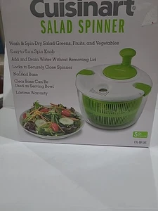 Hilandero para ensaladas Cuisinart, verde y blanco, 5 cuartos nuevo CTG-00-SAS.  - Imagen 1 de 5