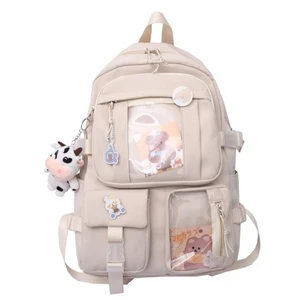 GGOOB Kawaii Backpack with Pins Kawaii School Backpack Cute Aesthetic Backpac... - Picture 1 of 7