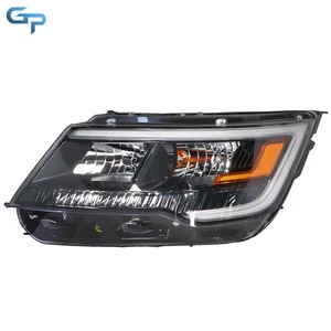 Headlight For Ford Explorer Sport 2016-2018 Halogen w/ LED DRL Black Clear Left - Picture 1 of 15