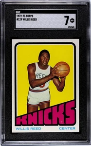 SGC 7 - 1972-73 Topps #129 Willis Reed New York Knicks HOF - Picture 1 of 4